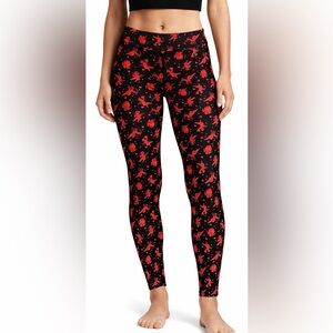 Torrid Cupid Black / Red Floral Leggings Valentines Hearts. Sz 14/ 16 (Torrid 1)